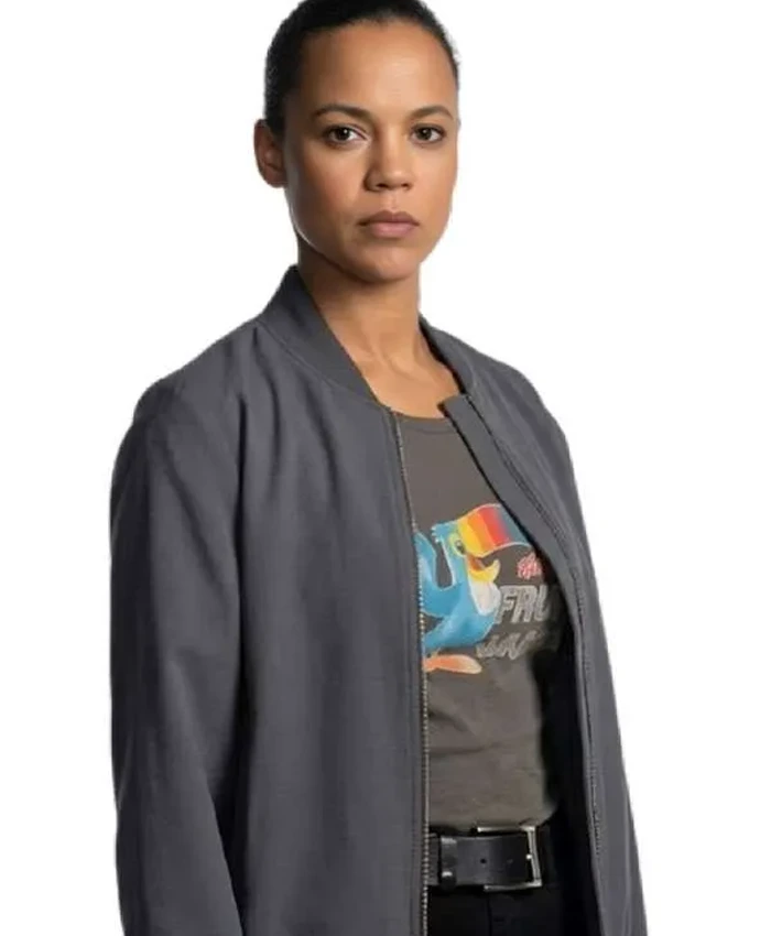 Neagley S01 Maria Sten Grey Bomber Jacket