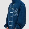 Neptun x Avatar 2026 Blue Chinese Suede Leather Jacket On Sale Front