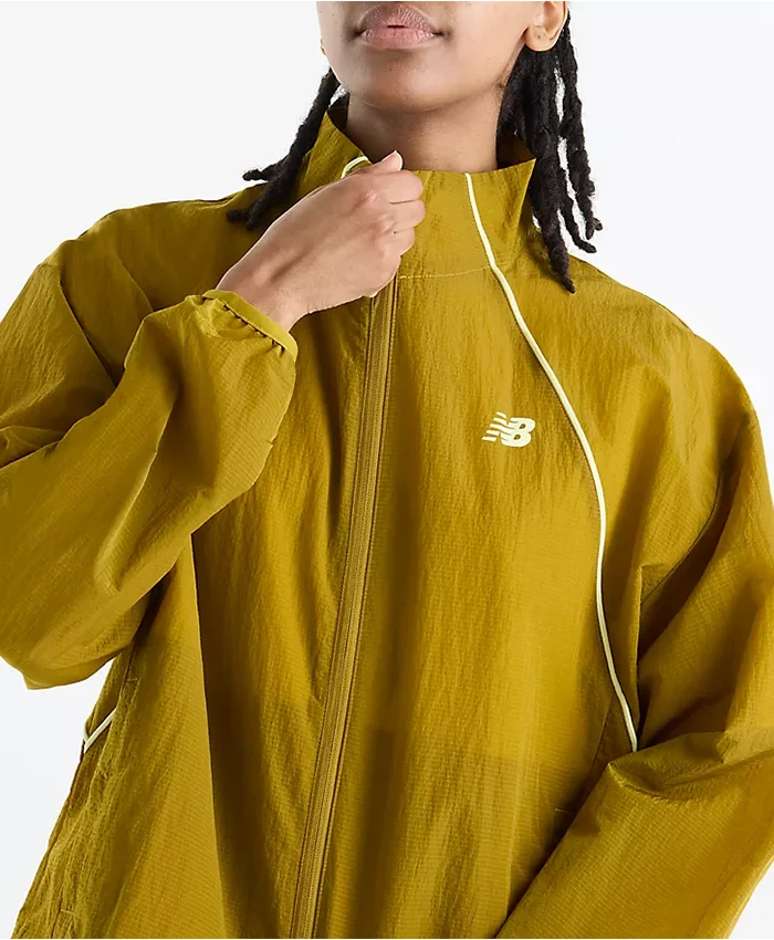 New Balance Sport Legacy Coco Gauff Mustard Yellow Track Jacket On Sale