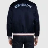 New York City Adidas 2026 Coaches Navy Blue Satin Jacket On Sale