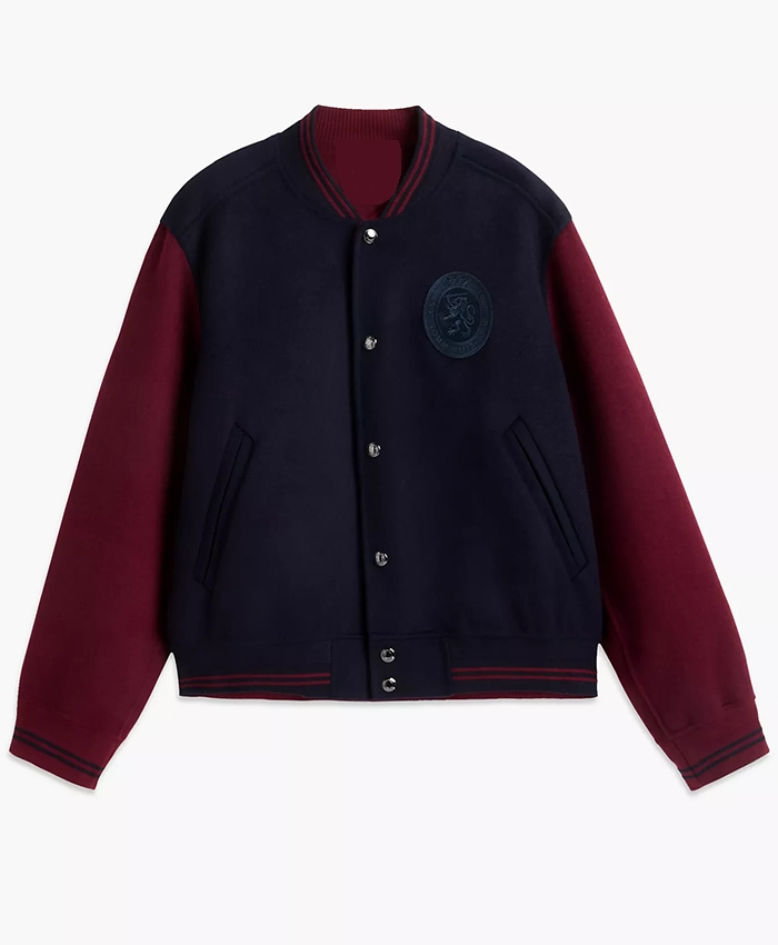 New York Fashion Week 2026 Josh Hart Tommy Hilfiger NY Label Wool-Cashmere Blue Varsity Jacket