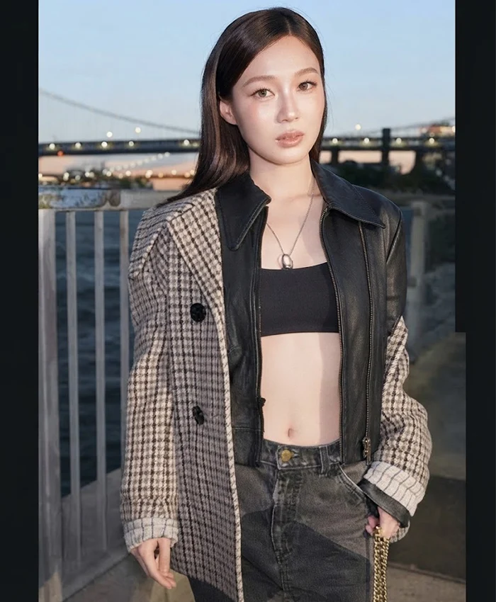 New York Fashion Week 2026 Love Pattranite Coach Houndstooth Wool Coat