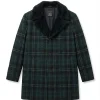 New York Fashion Week 2026 William Nylander Blue and Black Plaid Wool Coat