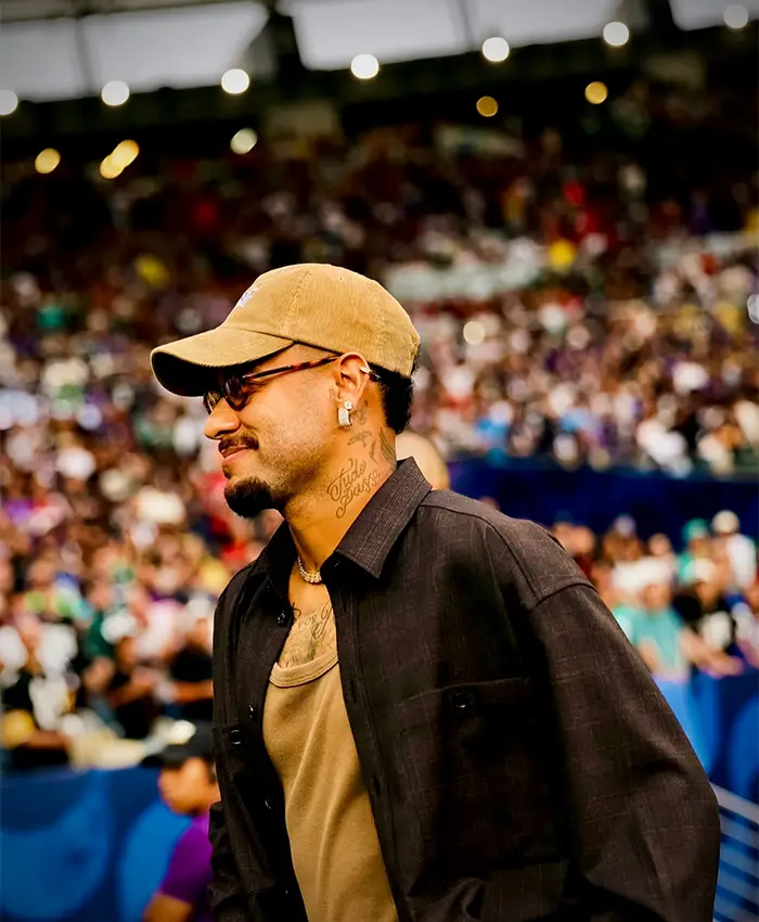Neymar Jr NFL's Historic Debut Game Rio de Janeiro 2026 Black Cotton Jacket Front