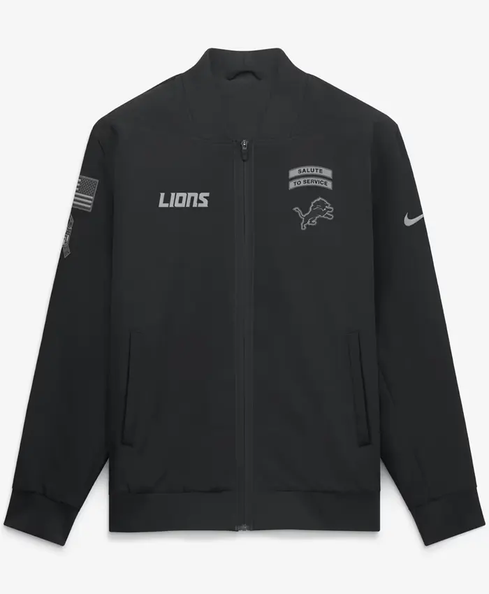 Nike Detroit Lions Salute to Service Black Bomber Jacket