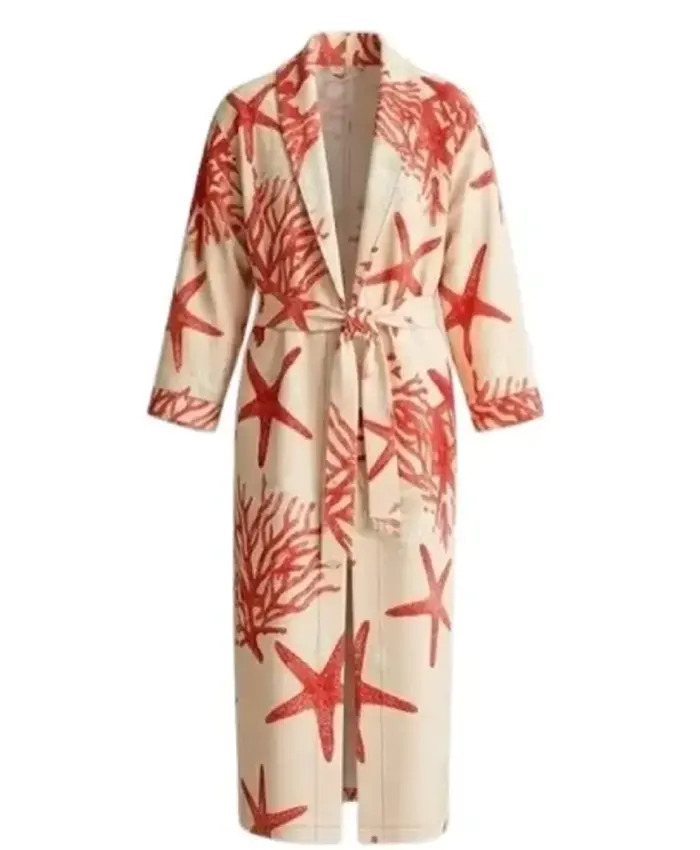 Noah Centineo Movie Street Fighter 2026 Star Fish Print White and Red Robe