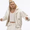 Noah Centineo Movie Street Fighter 2026 White Fleece Jacket