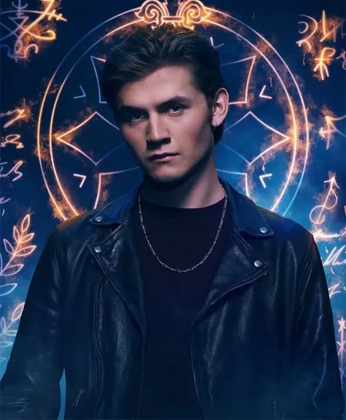 Ollie TV Series Coven Academy 2026 Louis Thresher Black Biker Leather Jacket