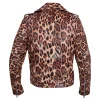 Order Now Leopard Print Real Leather Biker Jacket for Men And Women Back