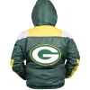 Green Bay Packers half-zip pullover jacket with hooded collar