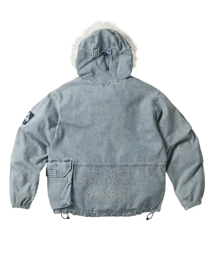 Palace Skateboards Windstopper Gore-Tex Winter 2026 Collection Blue Denim Parka Hooded Jacket