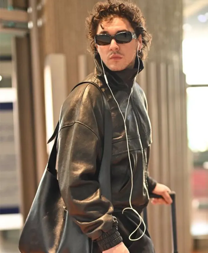 Paris Fashion Week Belmont Cameli Leather Jacket