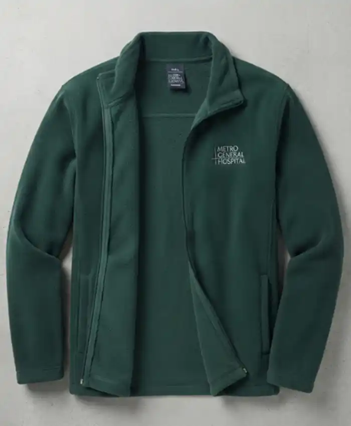 Peter Parker Movie Spider-Man Brand New Day Tom Holland 2026 Full Zip Green Fleece Jacket Front View