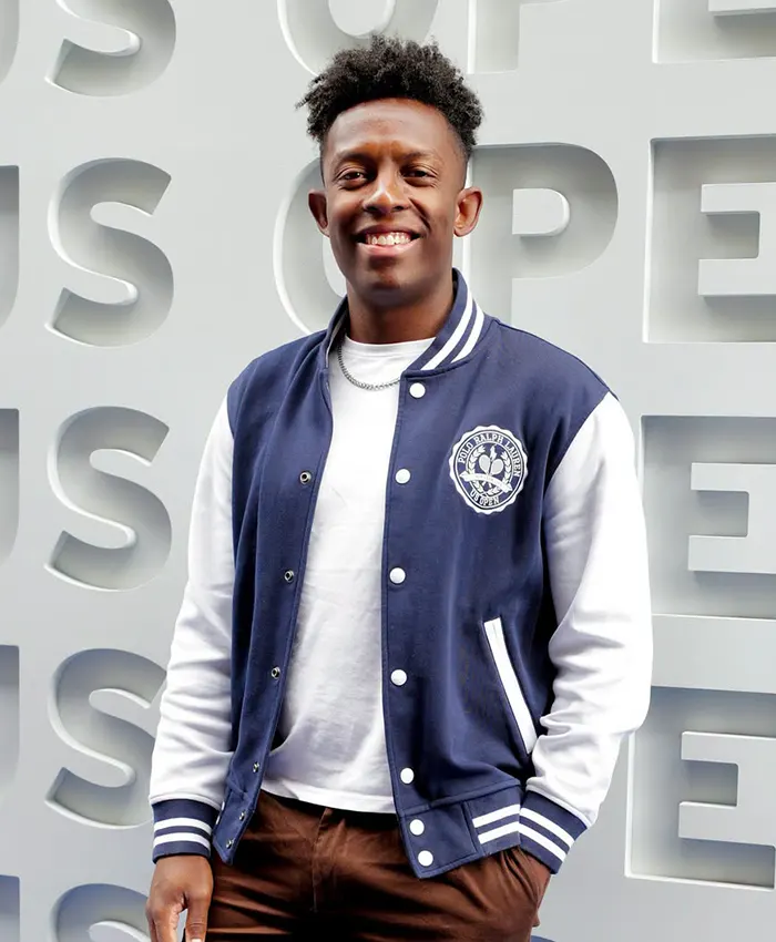 Polo Ralph Lauren US Open 2026 Breland Blue and White Varsity Jacket