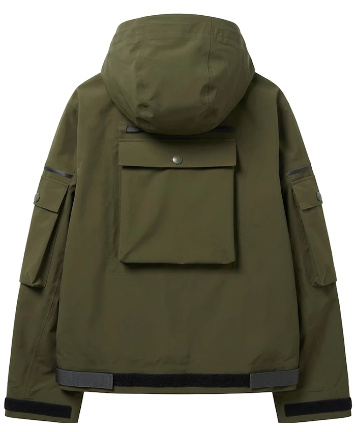 Prada Linea Rossa Technical Military Green Hooded Jacket For Men and Women