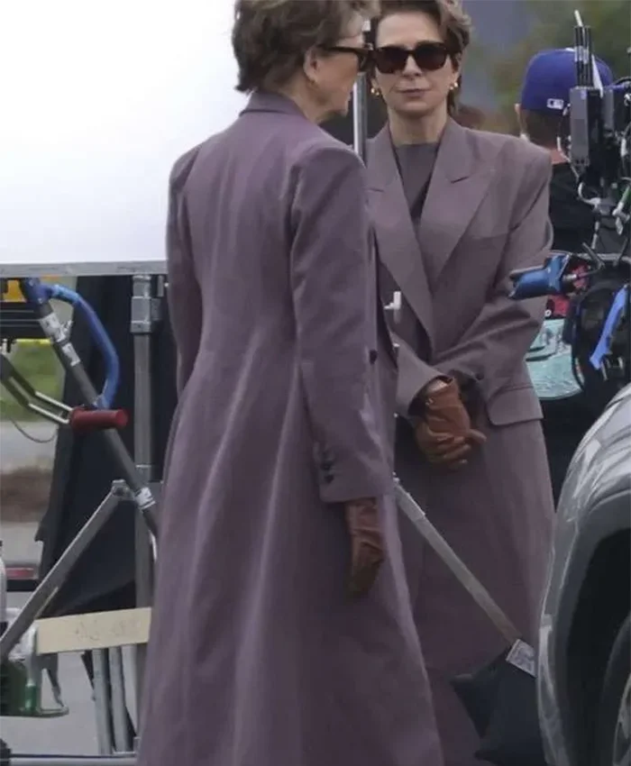 Priscilla Masterson TV Series Lucky 2026 Annette Bening Purple Long Coat