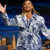 Queen Latifah The Tonight Show Starring Jimmy Fallon 2026 KidSuper Printed Trench Coat