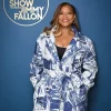 Queen Latifah The Tonight Show Starring Jimmy Fallon 2026 KidSuper Printed Trench Coat Front