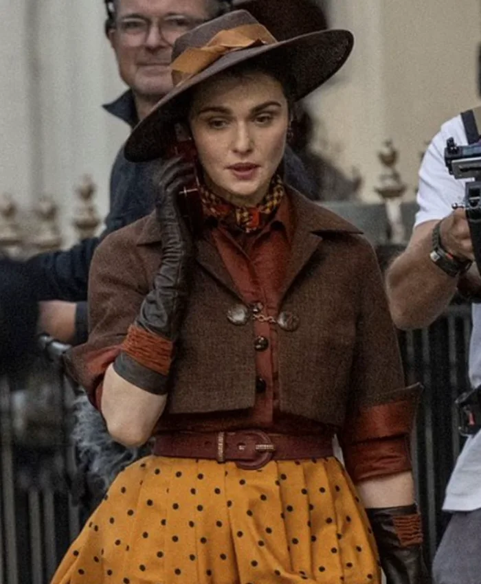 Rachel Weisz On Set The Mummy 4 Brown Cropped Jacket