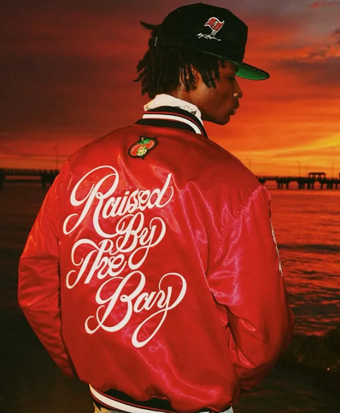Raised By The Bay Red Bomber Jacket