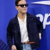 Rami Malek US Open Tennis 2026 Ralph Lauren Suede Jacket Front
