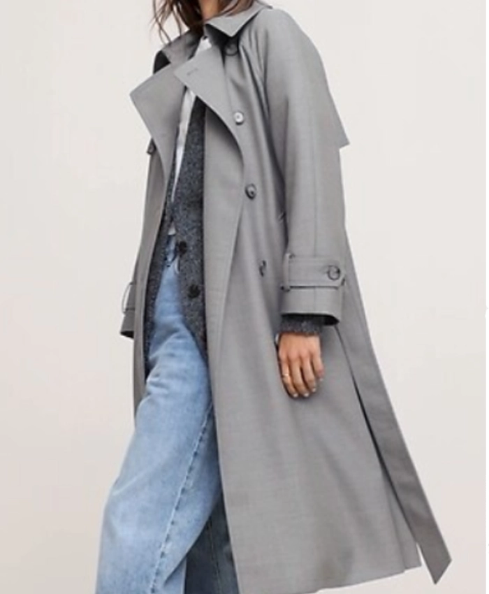 Renee Birdwhistle TV Series Neagley 2026 Adeline Rudolph Grey Wool Trench Coat