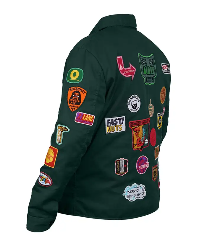 Robert Downey Jr. Green Patch Jacket Side View