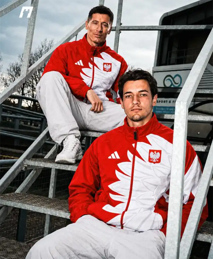 Robert Lewandowski Poland National Football Team Track Jacket Front