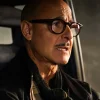Roger Movie Masterplan 2026 Stanley Tucci Black Polyester Jacket
