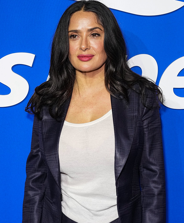Salma Hayek US Open Men’s Singles Semifinals 2026 Navy Blue Blazer