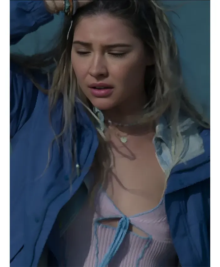 Sarah Cameron TV Series Outer Banks 2026 Madelyn Cline Blue Hooded Jacket Front