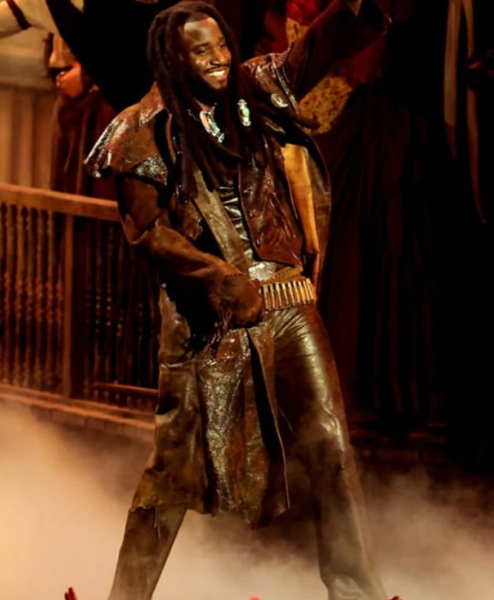 Shaboozey Performing Live On Stage MTV Video Music Awards 2026 Brown Leather Coat
