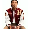 Shaquille Johnson TV Series A Different World 2026 Cornell Young IV Burgundy and White Varsity Jacket