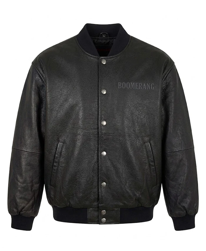 Shop 1992 Cast & Crew Boomerang Leather Jacket For Men and Women Black