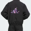 Shop Adidas x Ryoko Rain Woven Black Zip-up Track Jacket Back View