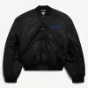 Shop Balenciaga x SEGA Sonic the Hedgehog Black Satin Bomber Jacket On Sale
