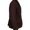 Shop Casual Brown Suede Leather Blazer for Womens at Discounted Price