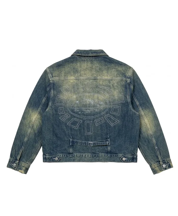 Shop Corteiz x Capsule Collection Blue Denim Trucker Jacket On Sale