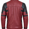 Shop Deadpool Ryan Reynolds Red and Black Leather Motorcycle Jacket