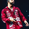 Shop Drake We’ll Go To Hell Bout Johnny Manziel Red Satin Jacket