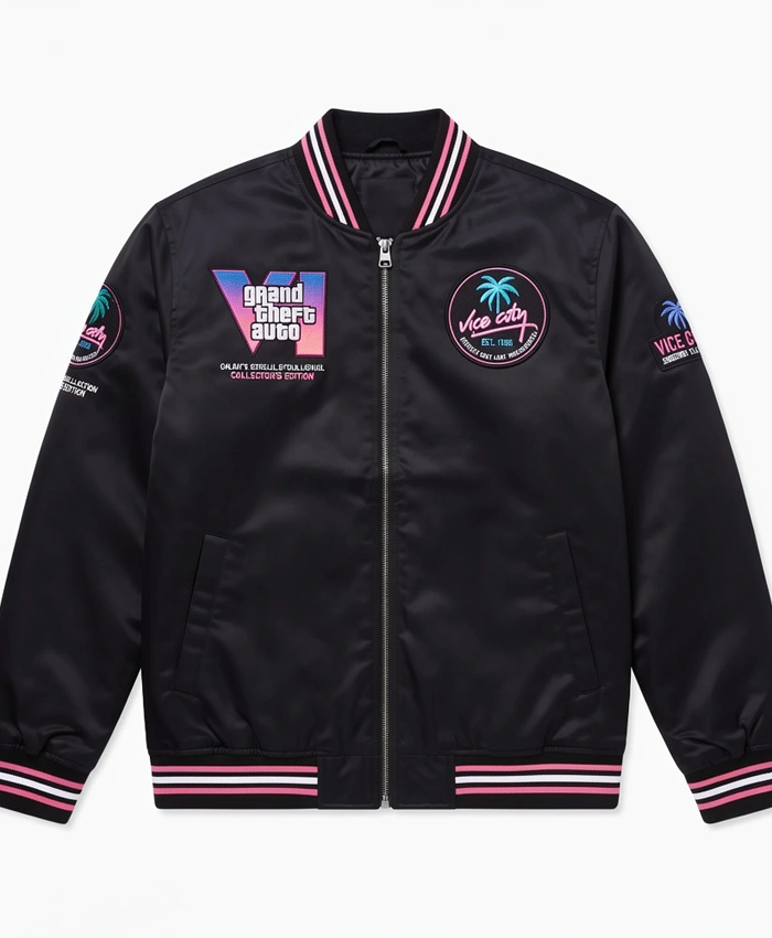 Shop-GTA-6-Vice-City-State-Black-Bomber-Jacket-For-Sale