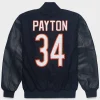 Shop HOMAGE X Starter Walter Payton GOAT Navy Wool Bomber Jacket