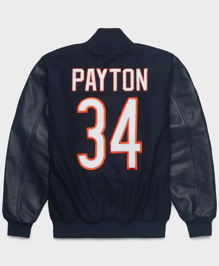 Shop HOMAGE X Starter Walter Payton GOAT Navy Wool Bomber Jacket