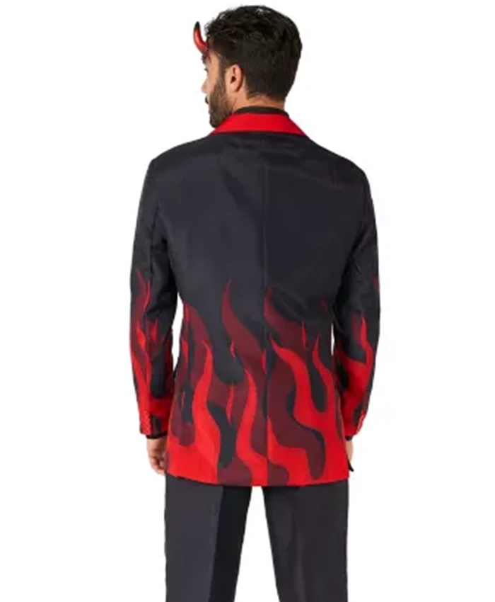 Shop Halloween x Adult Devil Party Red and Black Blazer Back