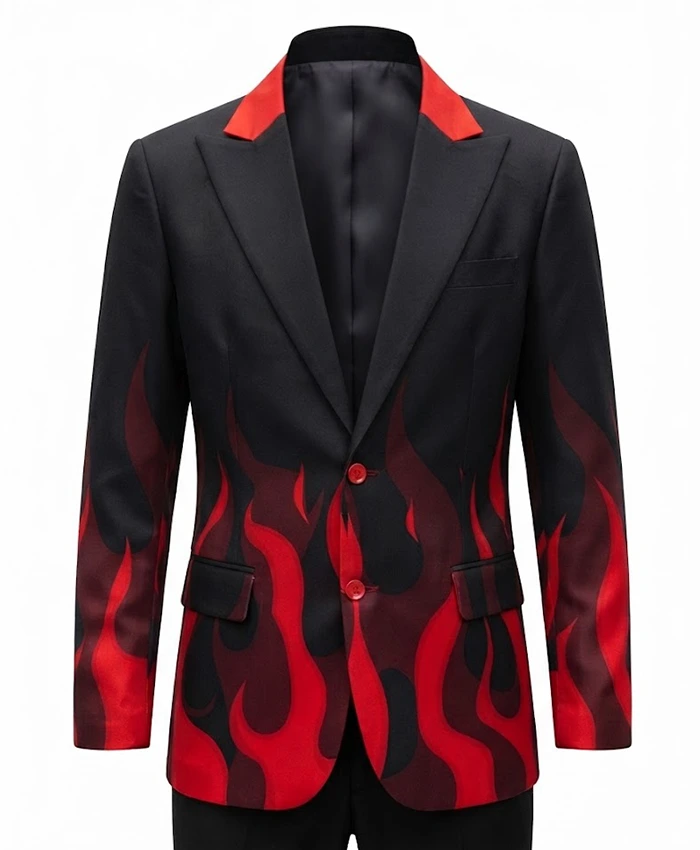 Shop Halloween x Adult Devil Party Red and Black Blazer Front