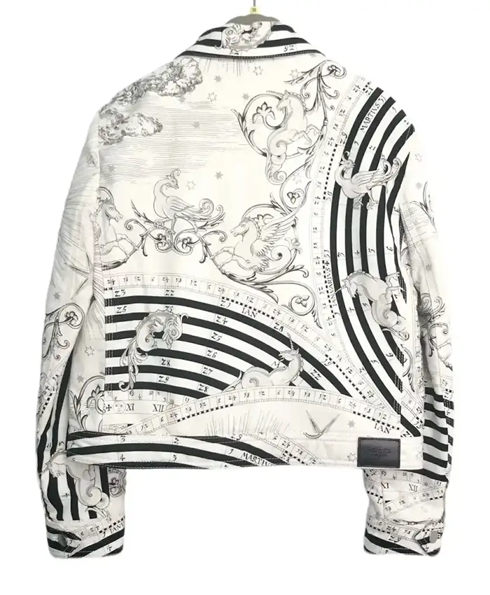 Shop Hermès Astrologie Remix Zip White Bomber Jacket On Sale