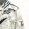 Shop Hermès Astrologie Remix Zip White Bomber Jacket Side View