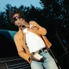 Shop Lil Uzi Vert Tan Leather Multi-Pocket Leather Utility Jacket On Sale