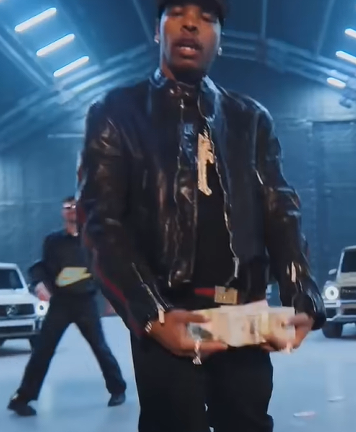 Shop Mr. Lean Song 2026 Lil Baby Black Leather Cafe Racer Jacket On Sale