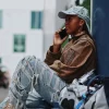Shop Naomi Osaka Supreme x Timberlands Brown Leather Jacket On Sale